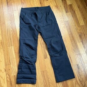 Women 2 PrAna Regular Inseam Halle Nylon Coal Gray Pant Hike Outdoor Camp Travel
